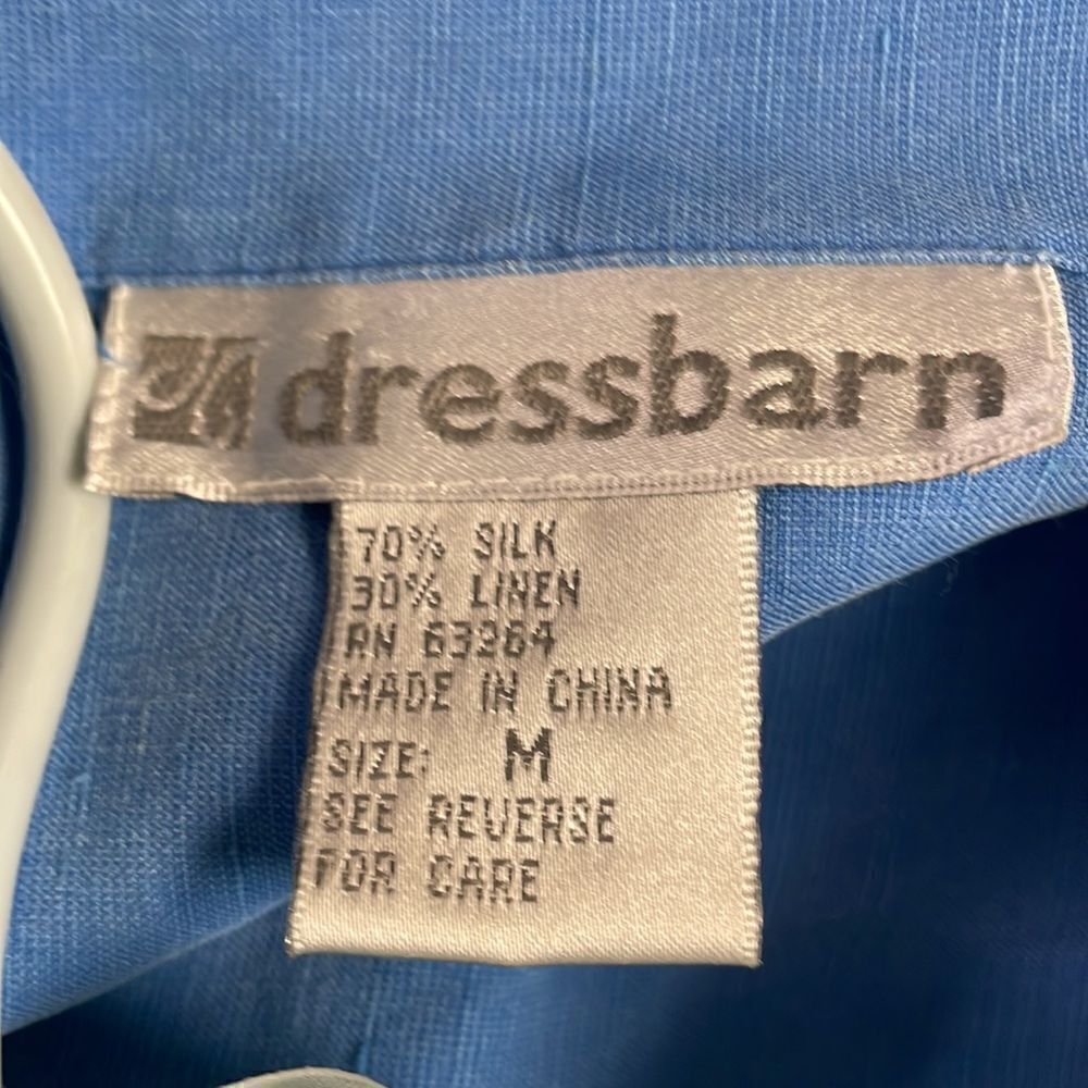 Dressbarn Ladies Silk Linen Blouse, Size Medium, Blue - Picture 6 of 6